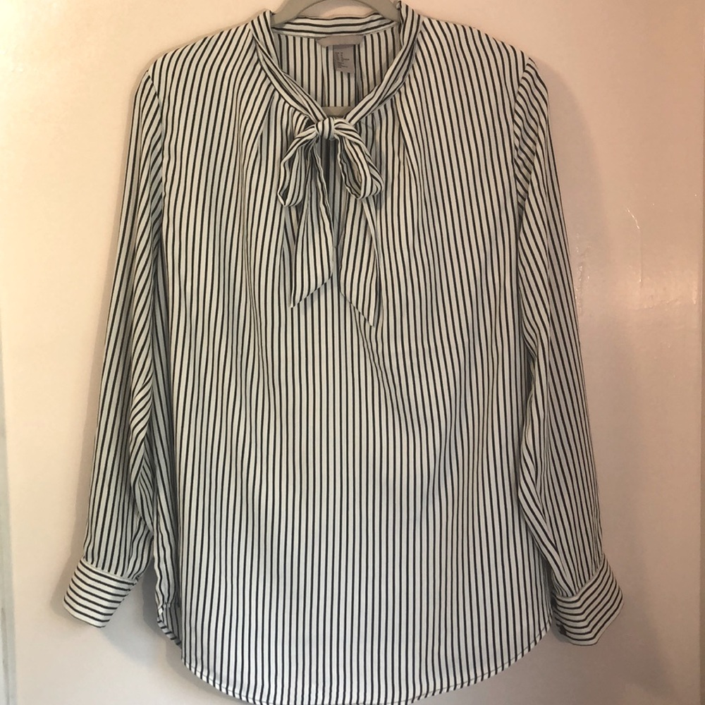 H&M Blouse with Tie Collar